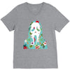 scream floral V-Neck Tee