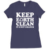 keep earth clean it's not uranus Ladies Fitted T-Shirt