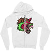 pink punk wolf Zipper Hoodie