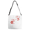 bloody hand print funny zombie kill undead blood horror killer Adjustable Strap Totes