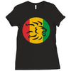 rasta lion head reggae dub step music dance Ladies Fitted T-Shirt