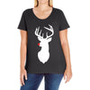 deer skull christmas Ladies Curvy T-Shirt
