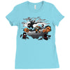 oblivious ninja trick or treat Ladies Fitted T-Shirt