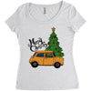 merry christmas car Women's Triblend Scoop T-shirt