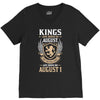 Kings Are Born In August But The Real Kings Are Born On August 1 V-Neck Tee