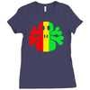 rasta skull and crossbones Ladies Fitted T-Shirt