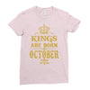 kings are born  october Ladies Fitted T-Shirt