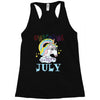 unicorns are born in july cute unicorn Racerback Tank