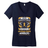 Never Underestimate the Strength of a Childhood Cancer Warrior Women's V-Neck T-Shirt