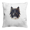 polygon wolf Throw Pillow