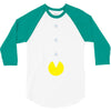 funny 80s pacman 'eating buttons' 3/4 Sleeve Shirt