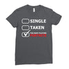 too busy playing fortnite White Logo Ladies Fitted T-Shirt