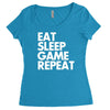 eat sleep game repeat Women's Triblend Scoop T-shirt