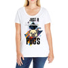 who loves pugs Ladies Curvy T-Shirt