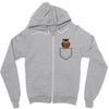 pocket owl Zipper Hoodie