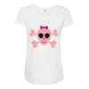 fummy pink skull long sleeve Maternity Scoop Neck T-shirt