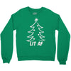 lit af christmas tree Crewneck Sweatshirt
