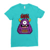 happy birthday monster Ladies Fitted T-Shirt