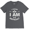 i know i am difficult ski mountain V-Neck Tee
