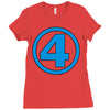 number 4 Ladies Fitted T-Shirt