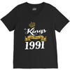 kings are born in 1991 V-Neck Tee