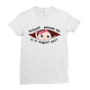 August Peeking Out Baby Girl Ladies Fitted T-Shirt