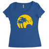 beach silhouette birds sand sunset Women's Triblend Scoop T-shirt