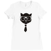 grumpy hipster cat Ladies Fitted T-Shirt