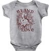 blind love fire heart Baby Onesie