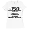 Smartass July Girl Ladies Fitted T-Shirt
