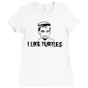 i like turtles t shirt s m l xl 2xl 3xl funny zombie kid humor geeky n Ladies Fitted T-Shirt