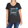 Happy First Father's Day Daddy Ladies Curvy T-Shirt