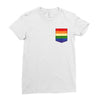 LGBT Pocket Rainbow Colors Ladies Fitted T-Shirt