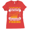 Sit In Church And Think About Fishing Ladies Fitted T-Shirt