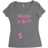 Muggle On Board Pink Women's Triblend Scoop T-shirt