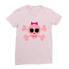 fummy pink skull long sleeve Ladies Fitted T-Shirt