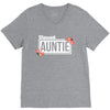 blessed aunitie with flower white color V-Neck Tee