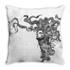 girl butterfly head Throw Pillow