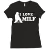 I Love Milf Ladies Fitted T-Shirt