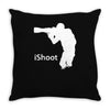 ishoot   camera photographer trained shooting funny gun photo gift tee Throw Pillow