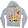 yoga pug exhale Zipper Hoodie