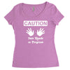 caution! jazz handsfunny jazz dance comic boogie camp trumpet Women's Triblend Scoop T-shirt