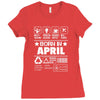 Born In April Ladies Fitted T-Shirt