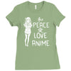 peace love anime Ladies Fitted T-Shirt