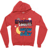 grandma moon&amp;back Zipper Hoodie