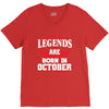 Legends Are Born In October V-Neck Tee
