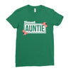 blessed aunitie with flower white color Ladies Fitted T-Shirt