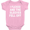 i flexed and the sleeves fell off Baby Bodysuit