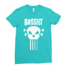 bassist skull Ladies Fitted T-Shirt
