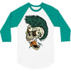 skull punk style 3/4 Sleeve Shirt
